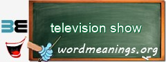 WordMeaning blackboard for television show